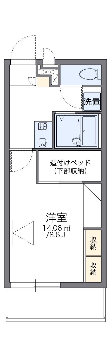 レオパレス伊島町2丁目(1K/1階)の間取り写真