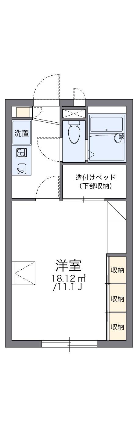 レオパレスK&M(1K/1階)の間取り写真