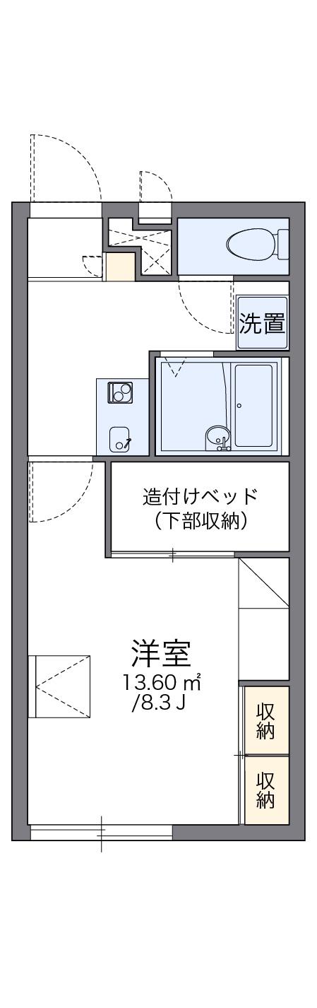 レオパレスS&A(1K/1階)の間取り写真