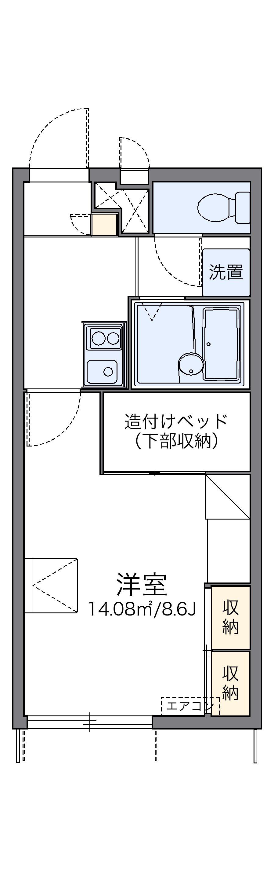 レオパレスルピナス高柳東町(1K/1階)の間取り写真