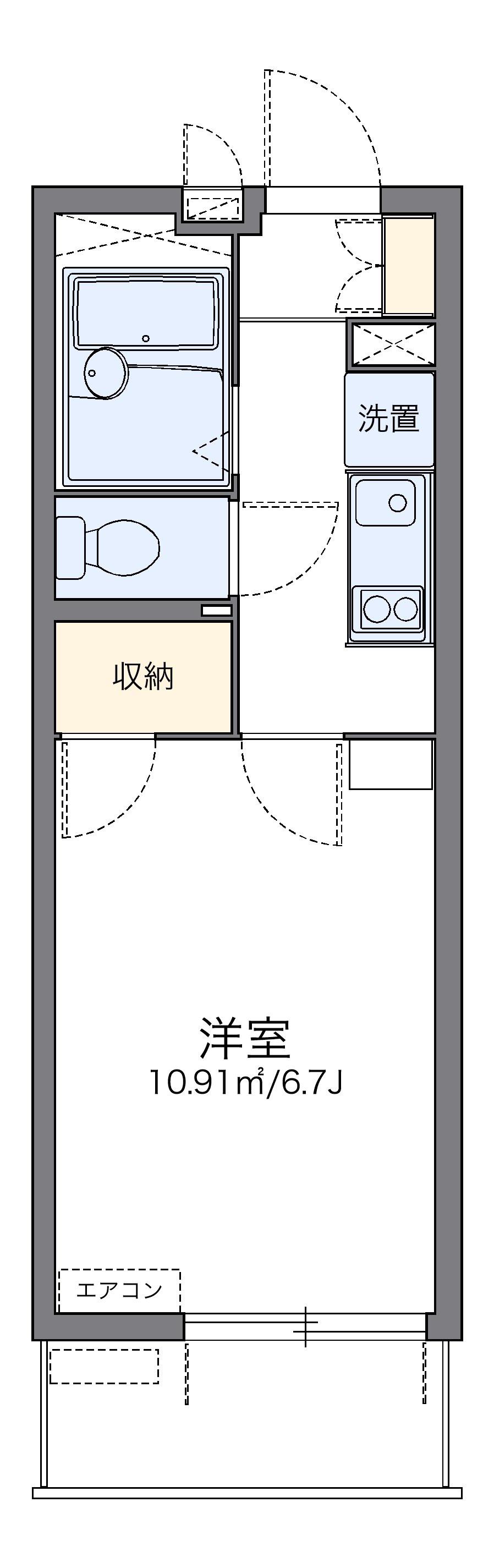レオパレス凛凛(1K/4階)の間取り写真