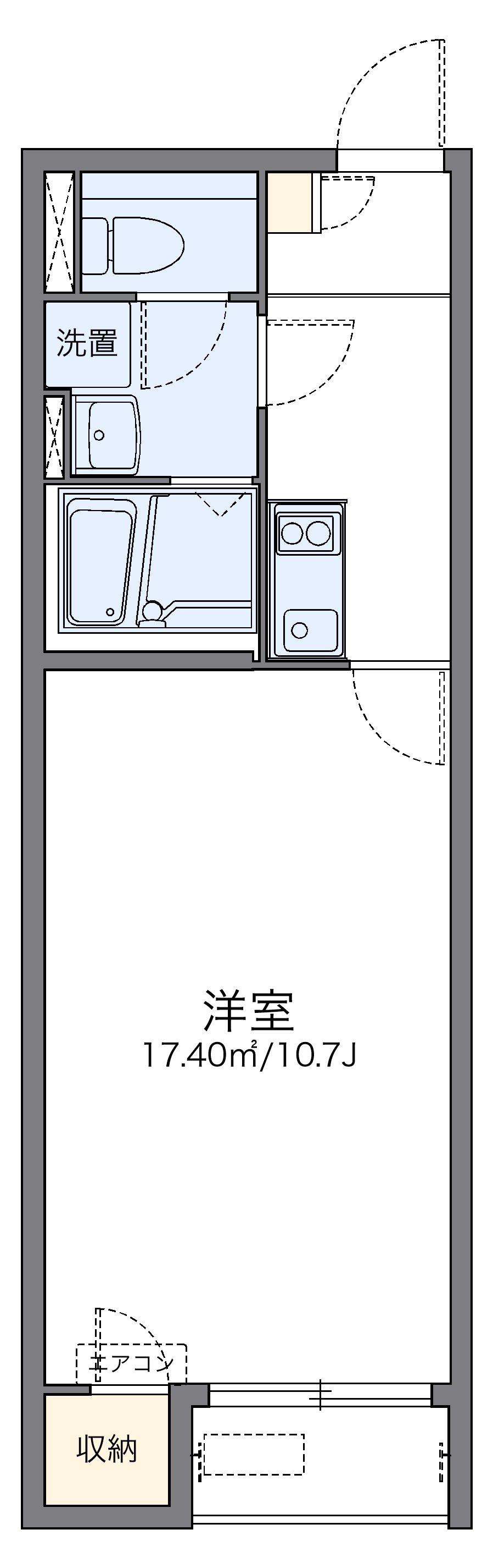 レオネクストルミエールⅡ(1K/2階)の間取り写真