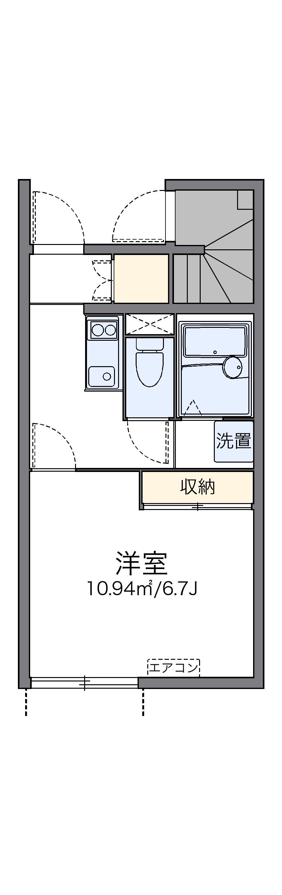 レオネクストBAKUROCHO(1K/1階)の間取り写真
