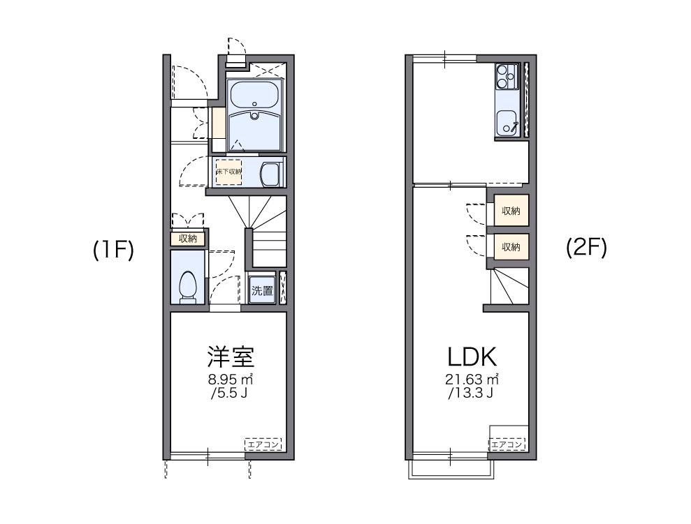 レオネクスト倉富(1LDK/1階)の間取り写真