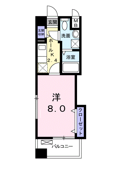 アルコバレーノ(1K/3階)の間取り写真