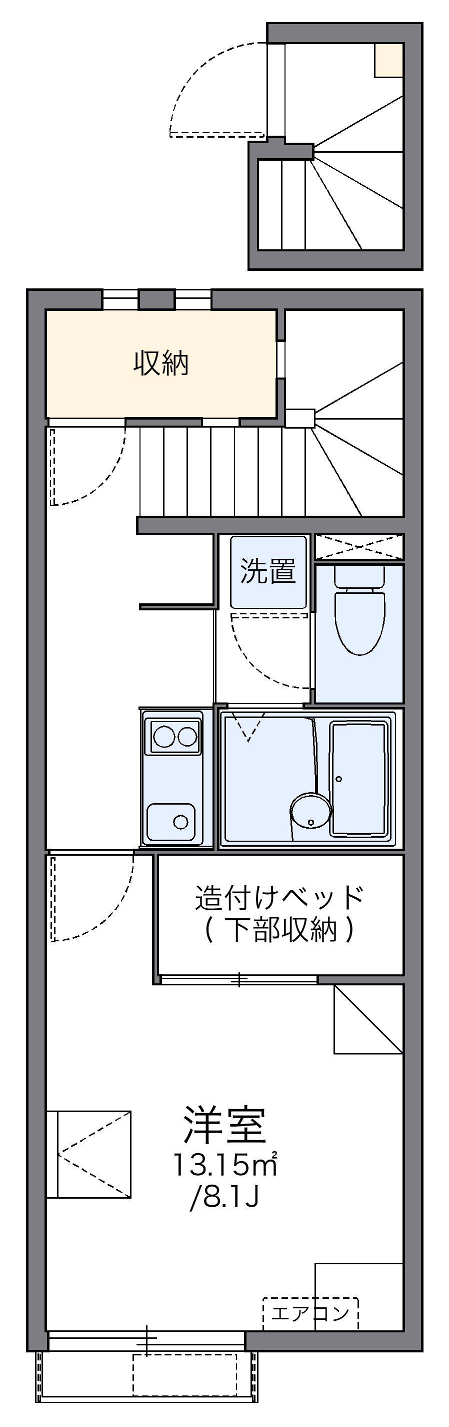 レオネクストAYUNAⅡ(1K/2階)の間取り写真