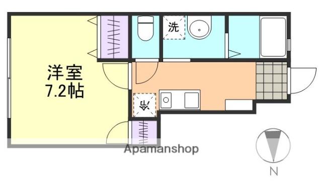 CASA ウエスト(1K/1階)の間取り写真