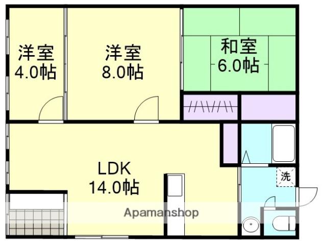 三宅アパート(3LDK/1階)の間取り写真