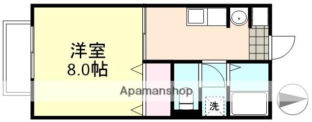 ニングル土倉 C(1K/1階)の間取り写真