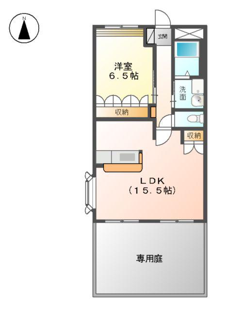 クオリティーハイム(1LDK/1階)の間取り写真