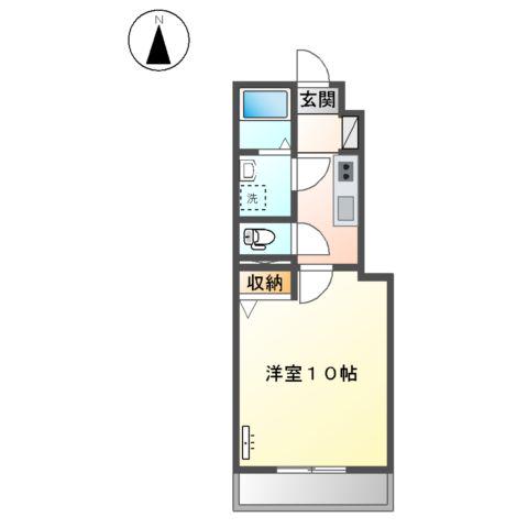 ブルースカイ(1K/1階)の間取り写真