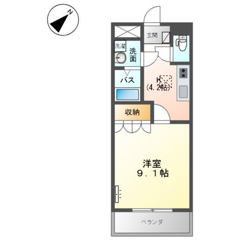 メゾン羽島(1K/1階)の間取り写真