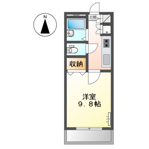 エトワールハイツ(1K/2階)の間取り写真