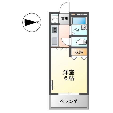 エスポワール老松(1K/1階)の間取り写真