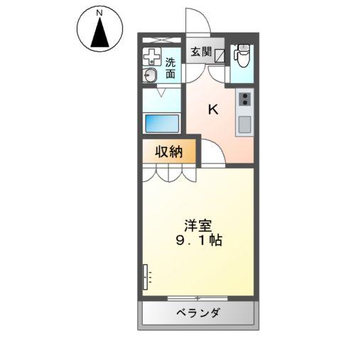 ダカーポ(1K/1階)の間取り写真