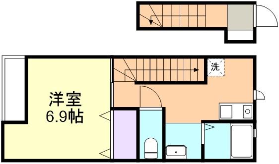 AL SOLE A棟(1K/2階)の間取り写真