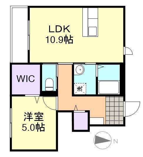 グレイス天王Ⅱ(1LDK/1階)の間取り写真