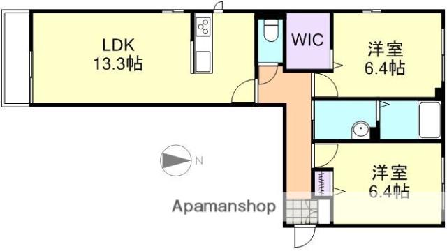 ヴィエント(2LDK/3階)の間取り写真