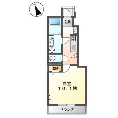 アヴェニール(1K/1階)の間取り写真