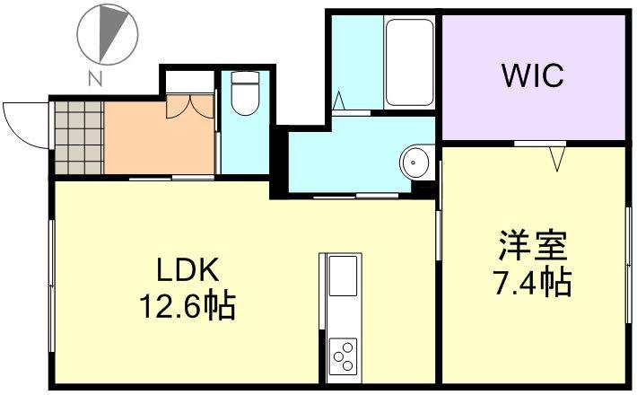 グリシーナ(1LDK/1階)の間取り写真