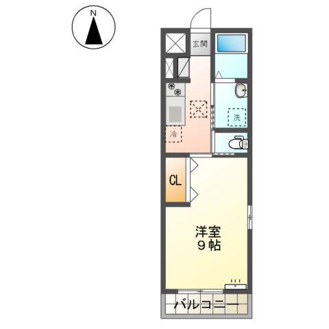 プリモ古都(1K/1階)の間取り写真