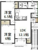 ファヴィリータC(2LDK/1階)の間取り写真