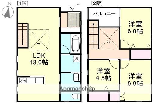 山陽本線 中庄駅 徒歩11分 2階建 築17年(3LDK)の間取り写真