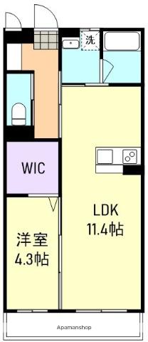 グランスイートⅡ(1LDK/3階)の間取り写真