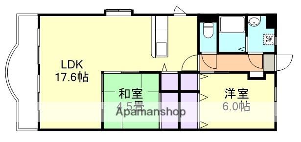 アプランドルⅣ(2LDK/2階)の間取り写真