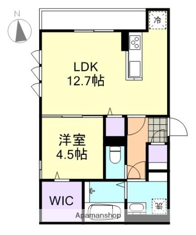 シェモア笹沖(1LDK/3階)の間取り写真