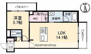 シャイン(1LDK/3階)の間取り写真