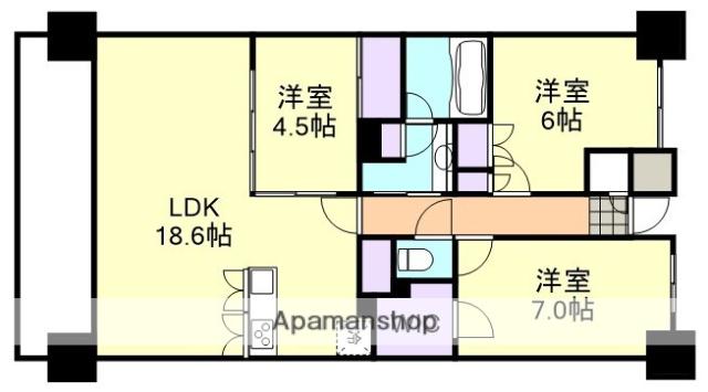 アトラス倉敷ル・サンク(3LDK/2階)の間取り写真