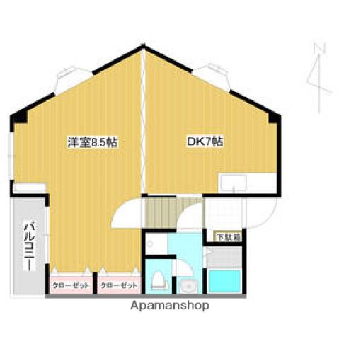 ぴりおど青江(1DK/2階)の間取り写真