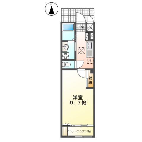 ハイツ T AND T(1K/1階)の間取り写真