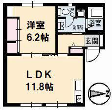 フレグランス京町(1LDK/1階)の間取り写真