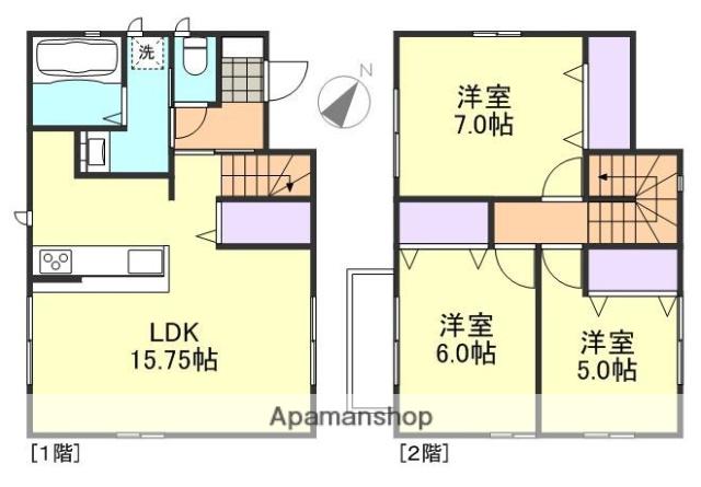 山陽本線 新倉敷駅 徒歩60分 2階建 築10年(3LDK)の間取り写真