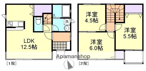 山陽本線 西阿知駅 徒歩16分 2階建 築16年(3LDK)の間取り写真