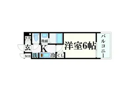 プレサンス岡山駅前(1K/9階)の間取り写真