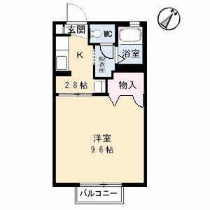 エトワール大松2(1K/2階)の間取り写真