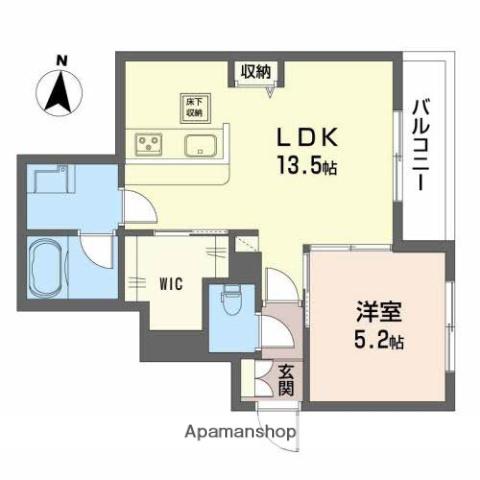 シリウス(1LDK/1階)の間取り写真