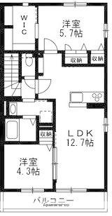 ELISE Ⅰ(2LDK/2階)の間取り写真