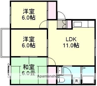 アパートメント明石 A(3LDK/2階)の間取り写真