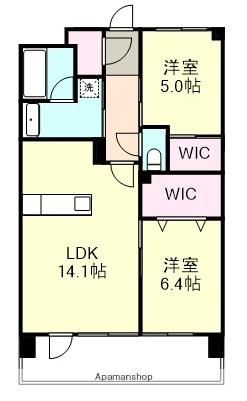 アルファステイツ老松小南(2LDK/1階)の間取り写真