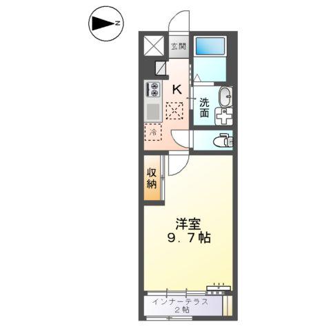 ガーデン(1K/1階)の間取り写真