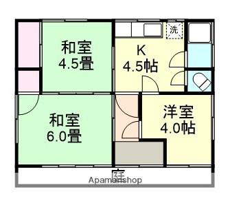 山陽本線 西阿知駅 徒歩41分 1階建 築56年(3K)の間取り写真