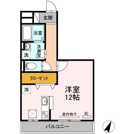 クリーン・アレテー(ワンルーム/1階)の間取り写真