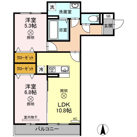 グランド レジデンス(2LDK/3階)の間取り写真