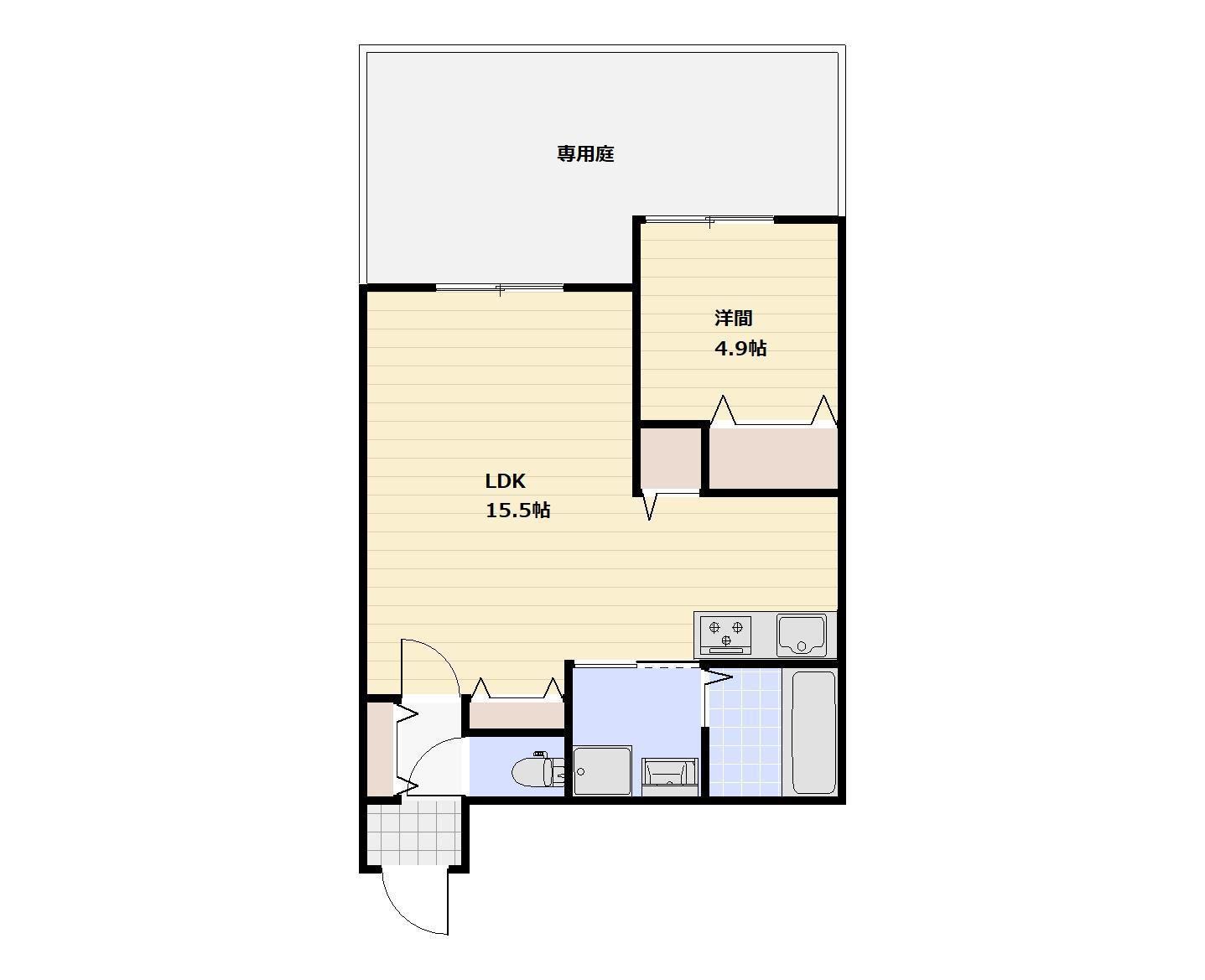 グランデール(1LDK/1階)の間取り写真