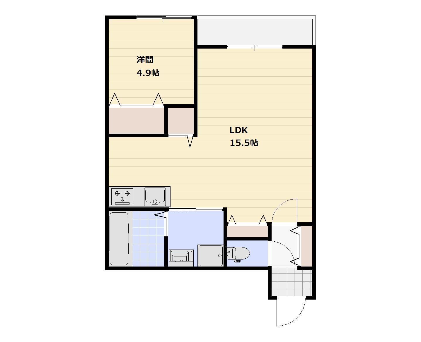 グランデール(1LDK/2階)の間取り写真