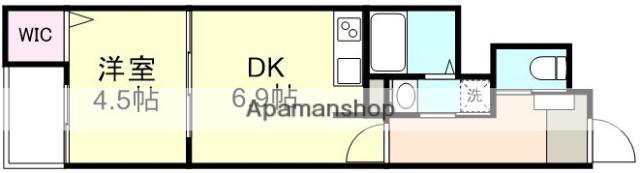 ナディア A(1DK/1階)の間取り写真